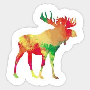 Moose Paint Splatter Sticker